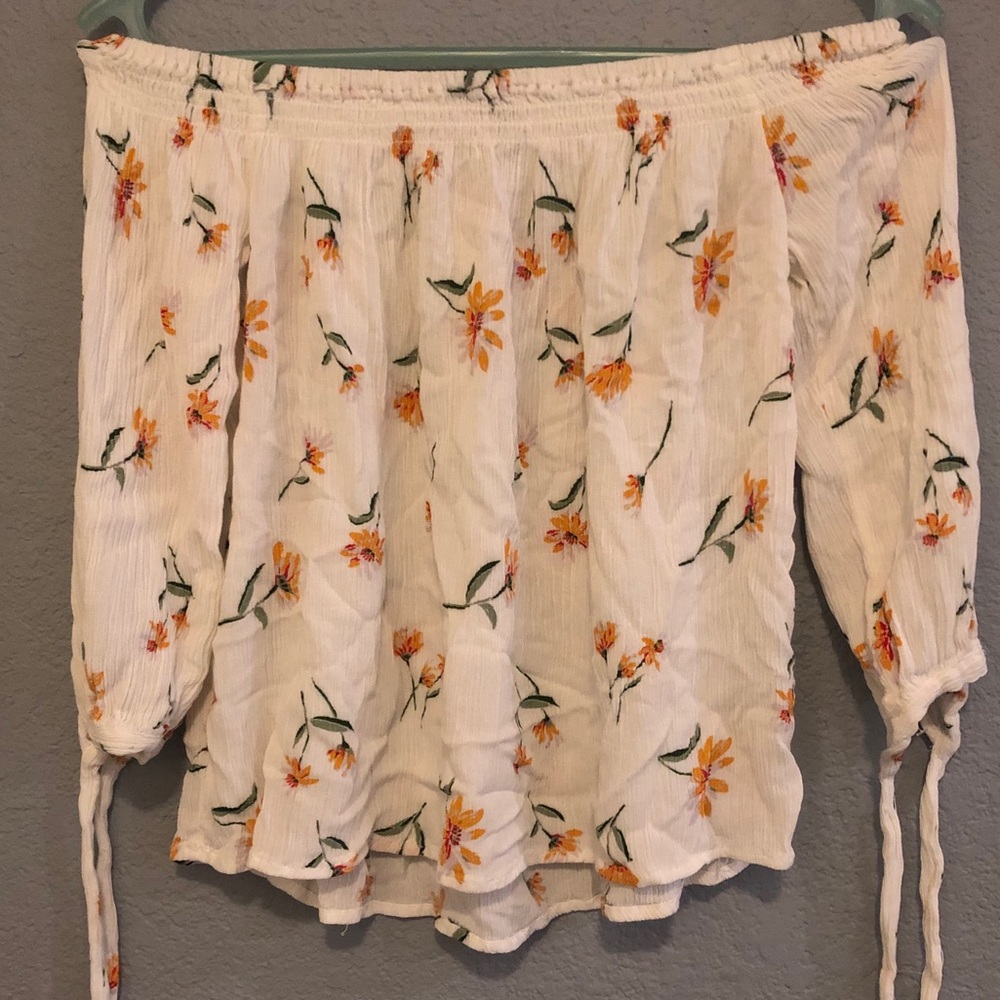 Off the shoulder flower shirt